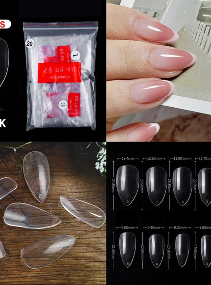 KissICON Mid Length Press On Nails Clear Natural 500pcs