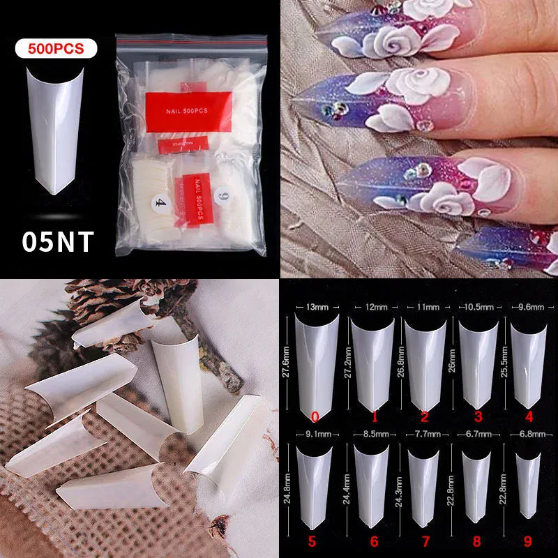 KissICON Mid Length Press On Nails Clear Natural 500pcs