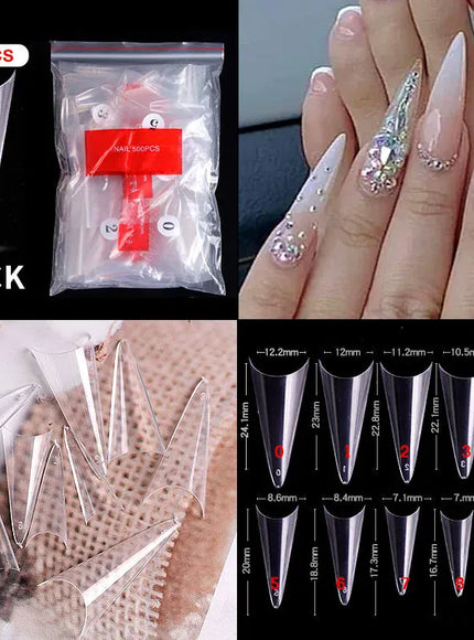 KissICON Mid Length Press On Nails Clear Natural 500pcs