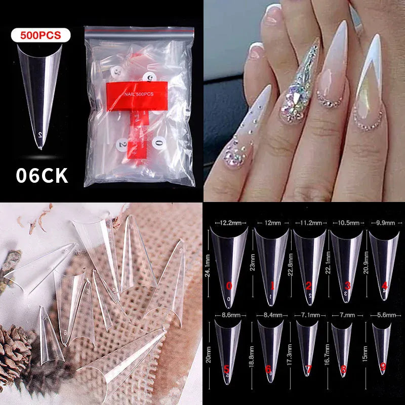 KissICON Mid Length Press On Nails Clear Natural 500pcs