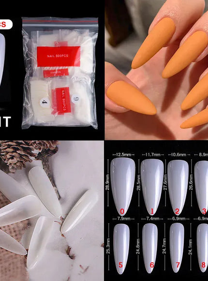 KissICON Mid Length Press On Nails Clear Natural 500pcs