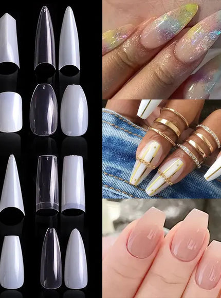 KissICON Mid Length Press On Nails Clear Natural 500pcs