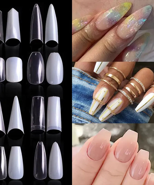 KissICON Mid Length Press On Nails Clear Natural 500pcs