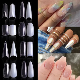 KissICON Mid Length Press On Nails Clear Natural 500pcs