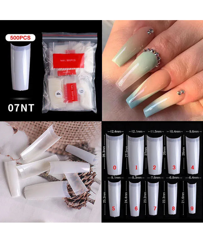 KissICON Mid Length Press On Nails Clear Natural 500pcs