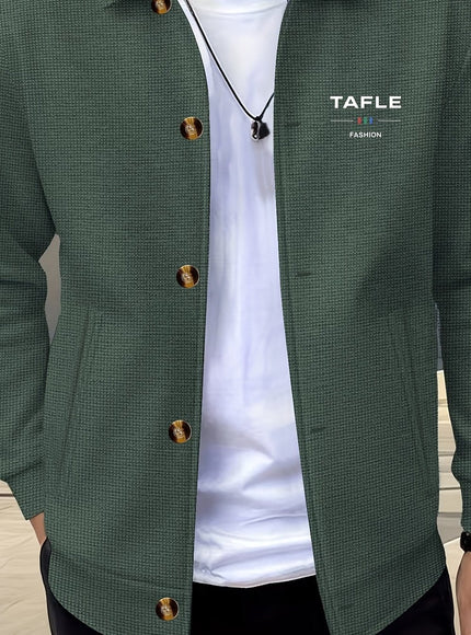 KissICON Military Green TAF / UK 44 Luxury Waffle Knit Lapel Jacket Smart Casual Menswear