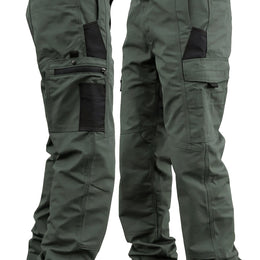 KissICON Military Green / UK 31 Durable Tactical Cargo Pants MultiPocket AllSeason Professional Style