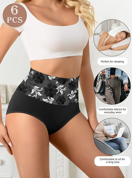 KissICON Miotan Curve Floral Tummy Control Highwaist Briefs – 6pack