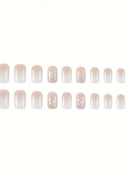 KissICON Miss KissIcon 24Pcs Press On Nails Short Pink White