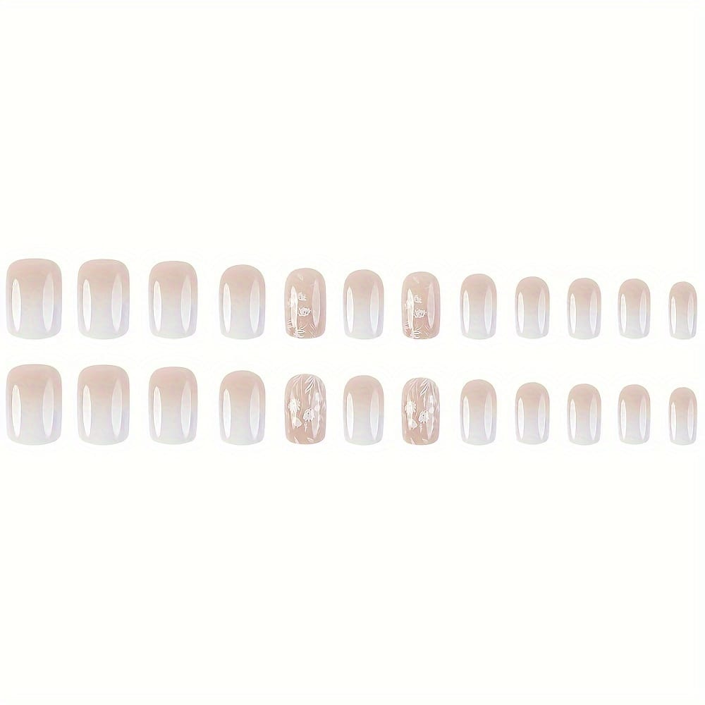 KissICON Miss KissIcon 24Pcs Press On Nails Short Pink White