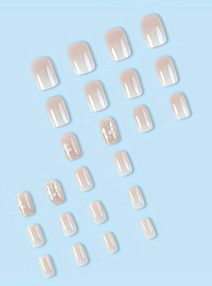 KissICON Miss KissIcon 24Pcs Press On Nails Short Pink White