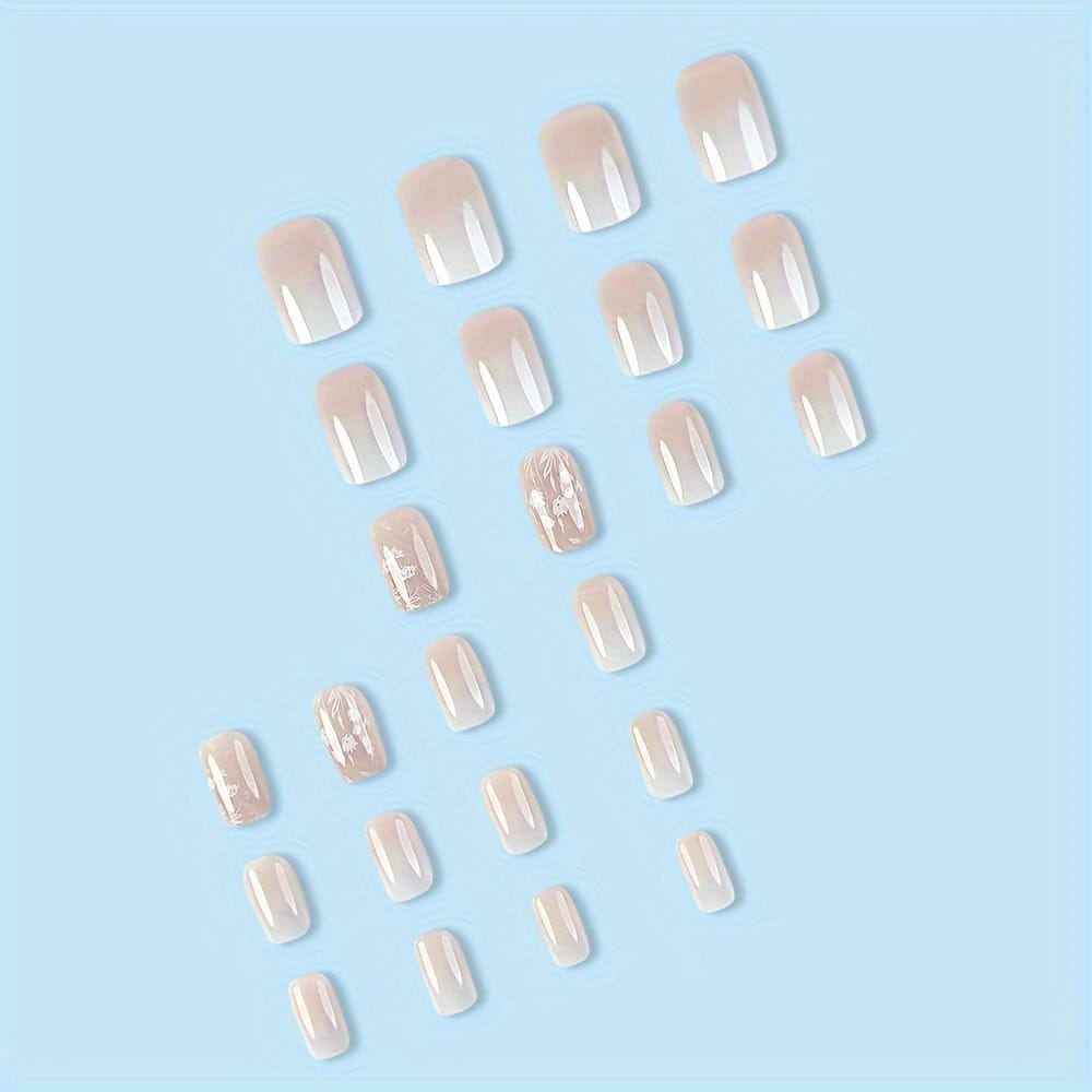 KissICON Miss KissIcon 24Pcs Press On Nails Short Pink White