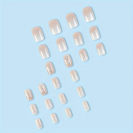 KissICON Miss KissIcon 24Pcs Press On Nails Short Pink White