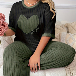 jkthpu-45 Mix color 5 / UK 18 Plus Size Heart Embroidery Slim Fit Short Sleeve