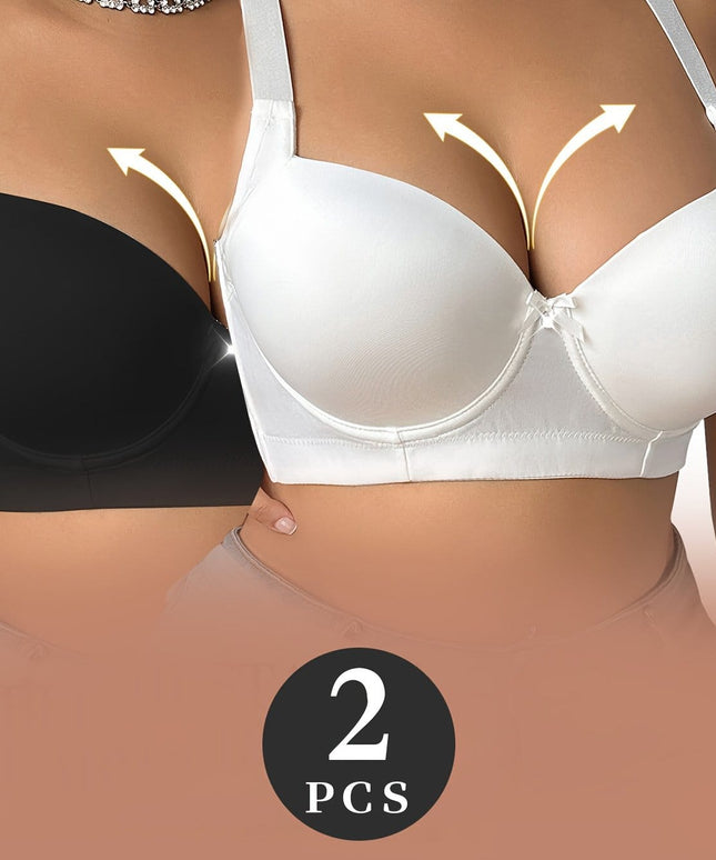 KissICON Mixed Color / EU 85C 2pcs Women's Curve Underwire Bras – Elegant Floral Lace