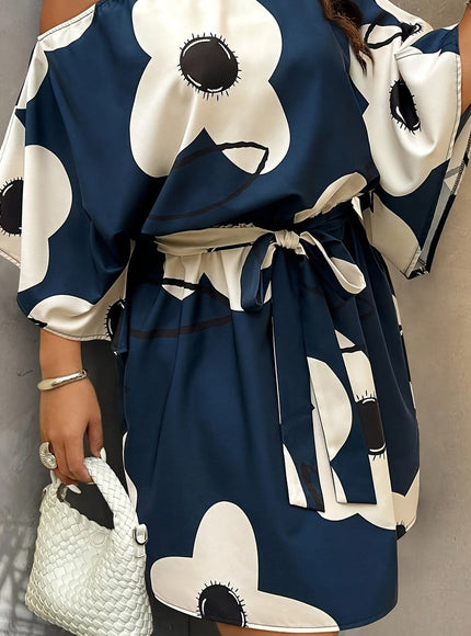 jkthpu-45 Mixed Color / UK 16 Plus Size - Plus-Size Women'S Casual Holiday Style Dress, a Fashionable And Elegant Off-Shoulder Dress for Summer.