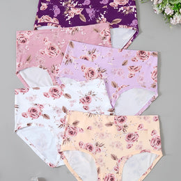 KissICON Mixed-color / UK 18 5 Rose Print Comfy Underwear Set