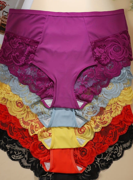 KissICON Mixed Color / UK 18 5pack Lace Trim Full Coverage Thin