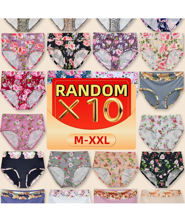 KissICON Mixed colors / UK 10 10pack Comfy Allseason Mixed Print Panties