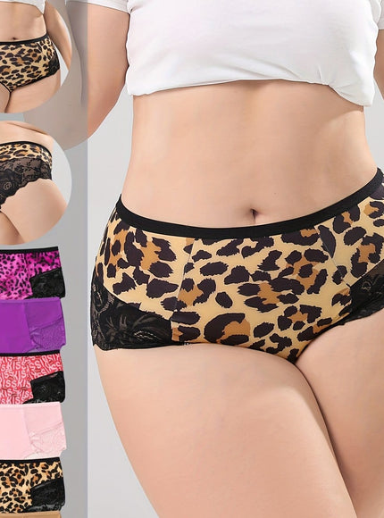 KissICON Mixed colors / UK 16 Curve Panties 6pack Comfy Spliced