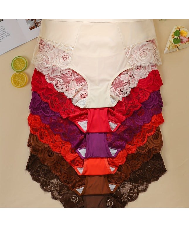 KissICON Mixed colors / UK 16 Lace Trim Curve Triangle Panties