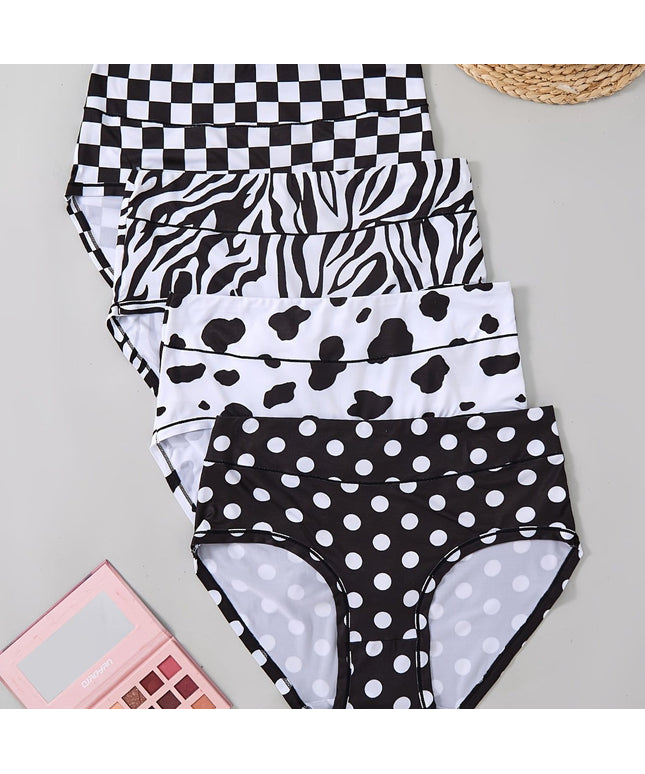 KissICON Mixed colors / UK 18 Comfy Curve Black White Panty – 4