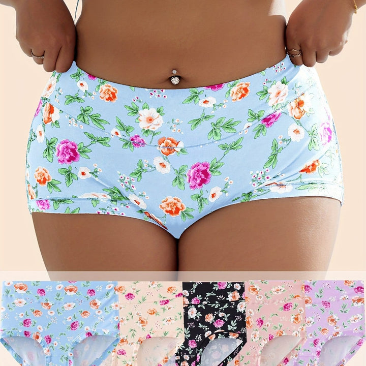 Comfy Fullcoverage Floral Control Briefs – Curve