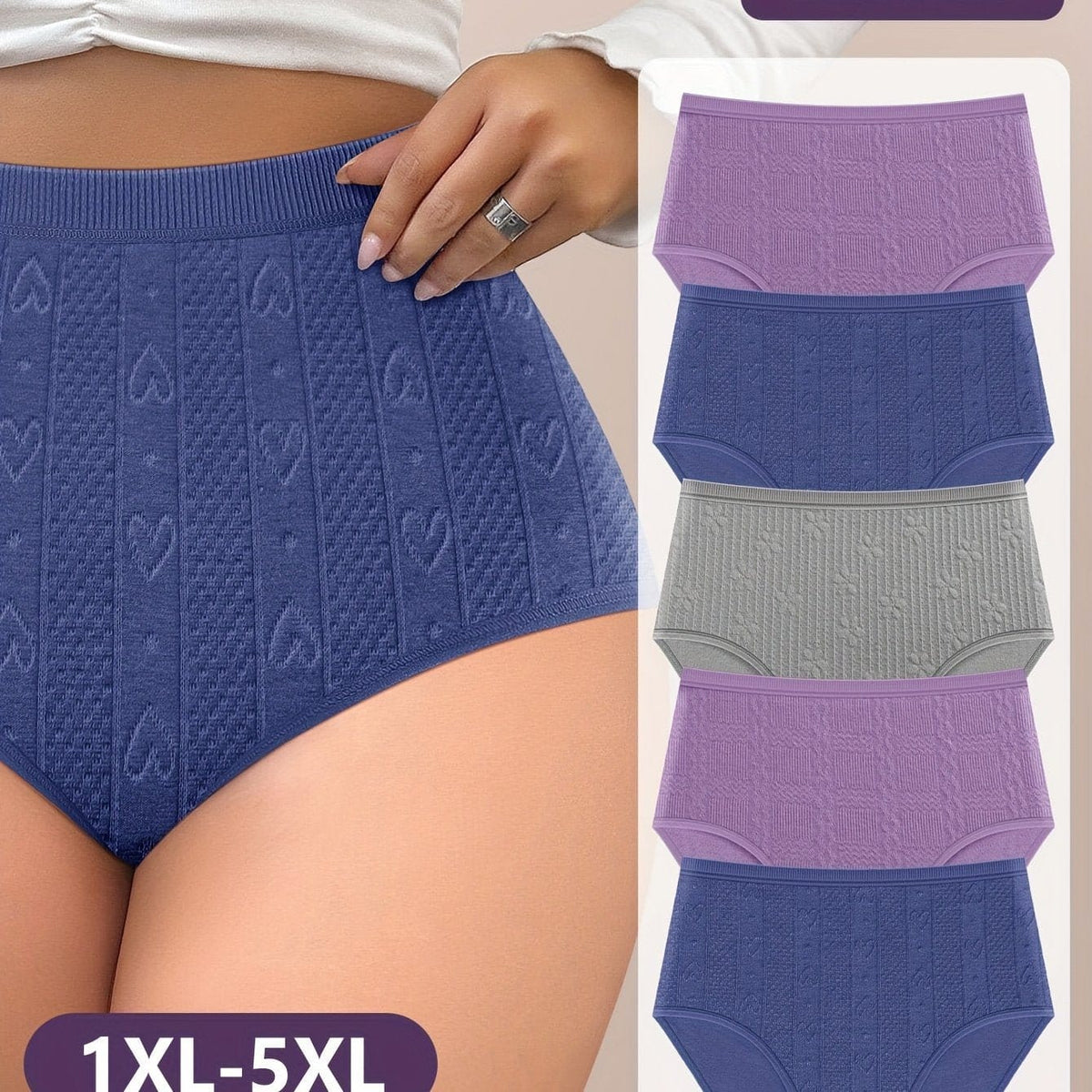 KissICON Mixed colors / UK 18 Curve Highwaist Panties Tummy Control