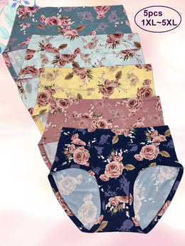 KissICON Mixed colors / UK 26 Curve Rose Print Comfy Elegant