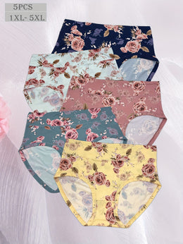 KissICON Mixed colors / UK 26 Curve Rose Print Comfy Elegant