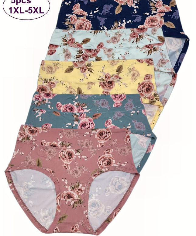 KissICON Mixed colors / UK 26 Curve Rose Print Comfy Elegant