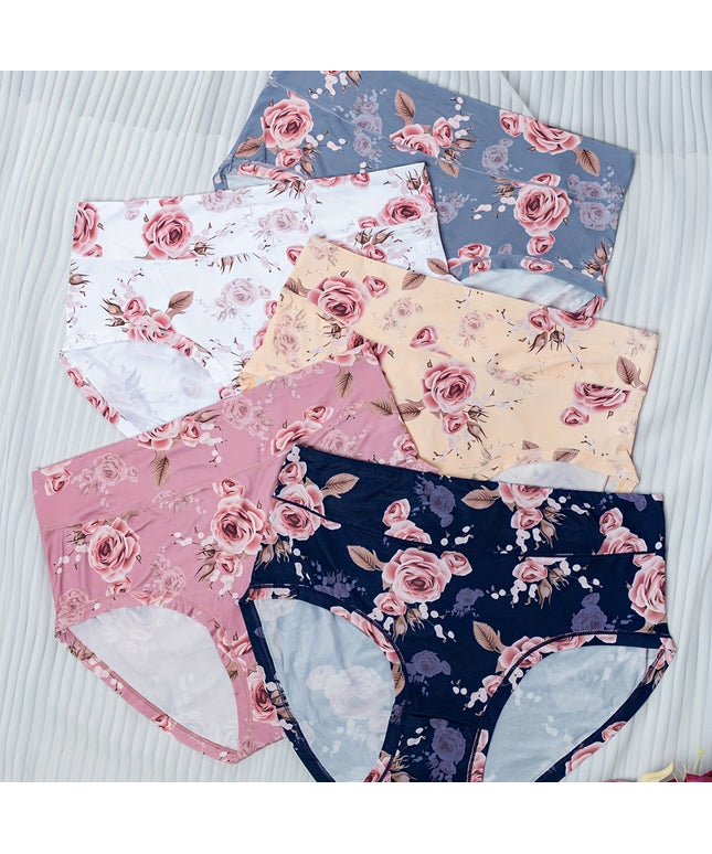 KissICON Mixed colors / UK 26 Curve Rose Print Comfy Elegant