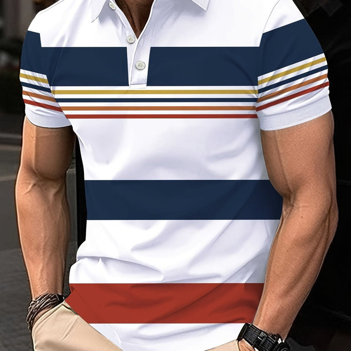 Mens Summer Casual Short Sleeve Collared Polo Shirt