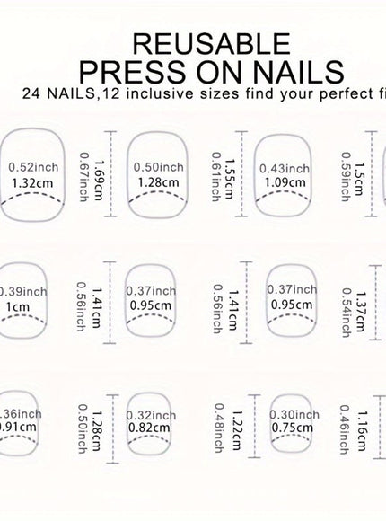 KissICON MJE656 KissIcon Short Square Press On Nails Set -