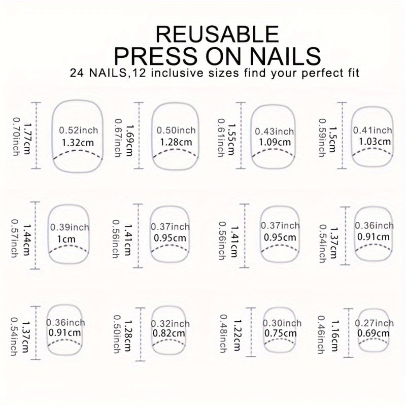 KissICON MJE656 KissIcon Short Square Press On Nails Set -