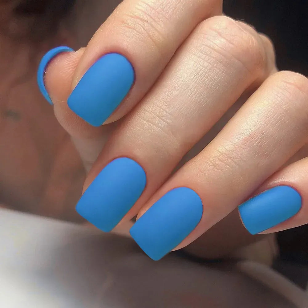 KissICON MN-I Royal Blue Acrylic Press On Nails With Glue