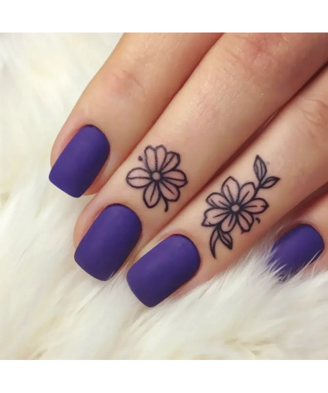 KissICON MN-J Royal Blue Acrylic Press On Nails With Glue