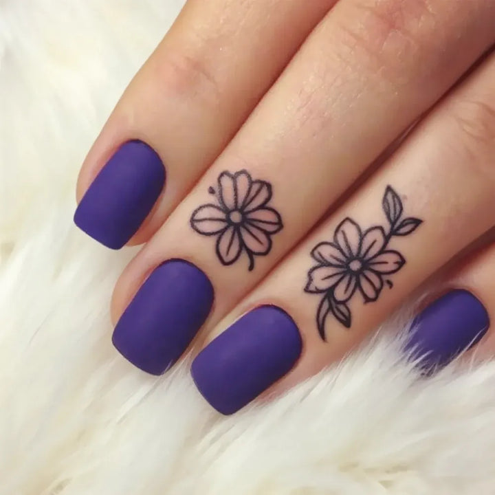 Royal Blue Acrylic Press On Nails With Glue