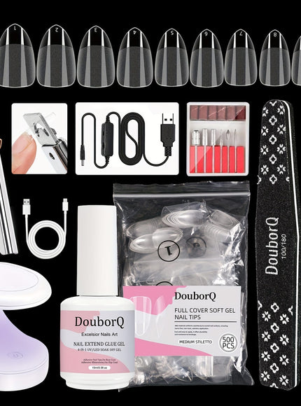 KissICON Model: D9R KissIcon Coffin Nail Tips Gel X Kit -