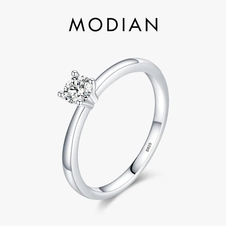 Modian 925 Sterling Silver 10 Hearts CZ Ring - Elegant Shine