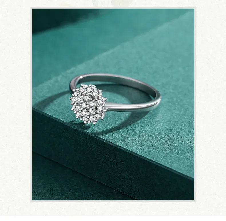 KissICON Modian 925 Sterling Silver Classic Sparkling Simple CZ Finger Ring Platinum Plated Wedding Jewelry For Women Anniversary Gift