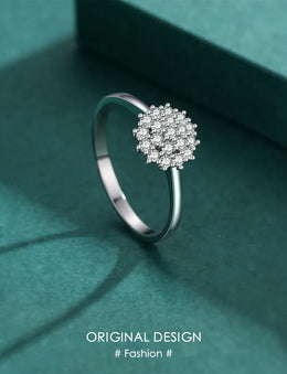 KissICON Modian 925 Sterling Silver Classic Sparkling Simple CZ Finger Ring Platinum Plated Wedding Jewelry For Women Anniversary Gift