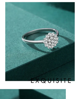 KissICON Modian 925 Sterling Silver Classic Sparkling Simple CZ Finger Ring Platinum Plated Wedding Jewelry For Women Anniversary Gift