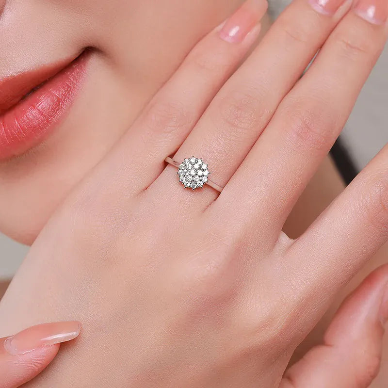 KissICON Modian 925 Sterling Silver Classic Sparkling Simple CZ Finger Ring Platinum Plated Wedding Jewelry For Women Anniversary Gift