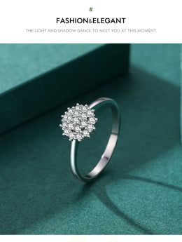 KissICON Modian 925 Sterling Silver Classic Sparkling Simple CZ Finger Ring Platinum Plated Wedding Jewelry For Women Anniversary Gift