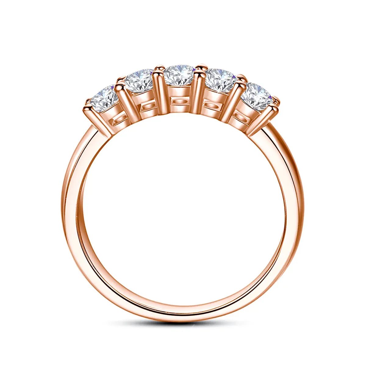 Dropshipman Moissanite Diamond Ring Set 5Pc Women Silver 925 Rose Gold