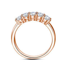 Dropshipman Moissanite Diamond Ring Set 5Pc Women Silver 925 Rose Gold