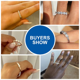 Dropshipman Moissanite Diamond Ring Set 5Pc Women Silver 925 Rose Gold