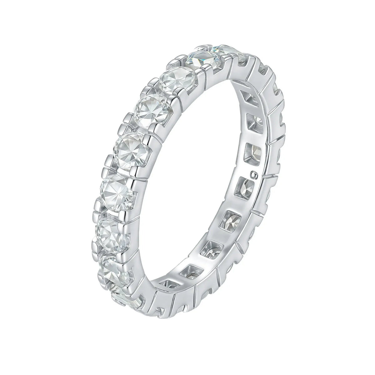 KissICON Moissanite Ring 1 / 9 SY Brand Jewelry 925 Sterling Silver Ring D VVS Moissanite Diamond Wedding Rings for Women Men 18K Gold Plated Fine Jewelry