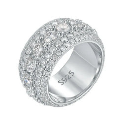 KissICON Moissanite Ring 2 / 6 SY Brand Jewelry 925 Sterling Silver Ring D VVS Moissanite Diamond Wedding Rings for Women Men 18K Gold Plated Fine Jewelry